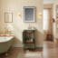 Meuble-lavabo autoportant 18 po avec lavabo simple en céramique intégré, vert olive-133202877
