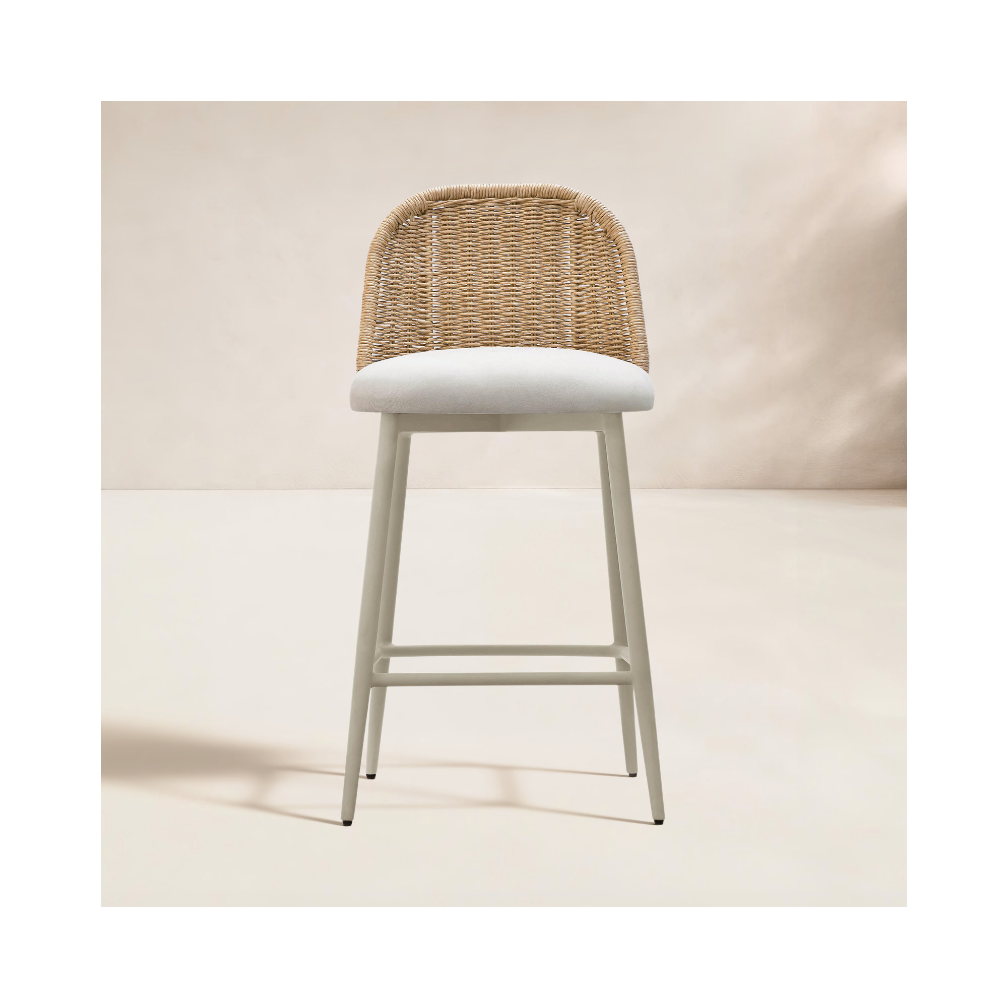 Franco 39.4'' Outdoor Bar Stool with Cushion, Counter Stool (26” Seat Height)
