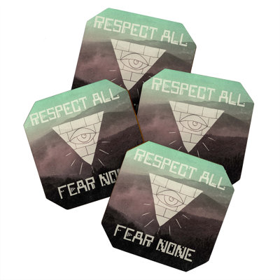 Wood 4 Piece Coaster Set