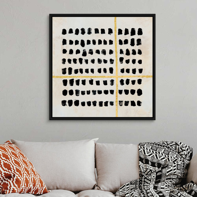 " Time " Painting Print, Floater Framed Canvas, 38" H x 38" W, Black