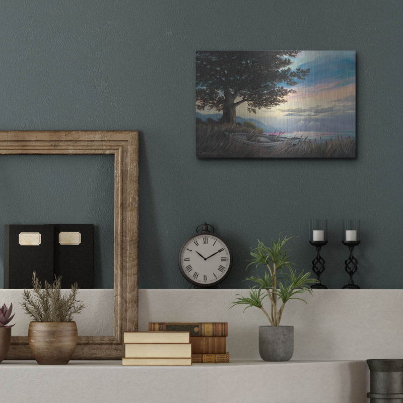  «Blue Ridge Morn» par Campbell Frost, art mural en métal, 16 po x 12 po, H 12 po x l 16 po
