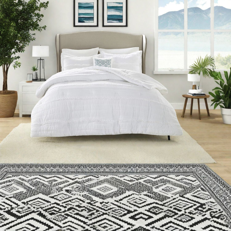 Elegant 5-piece Microfiber Bedding Sets, Ruffled Design, Perfect For Home