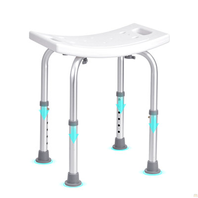 Shower Chair, Adjustable Height Shower Stool With Built-In Handles, Shower Seat For Inside Shower Or Tub, Non-Slip Bench Bathtub Stool Seat For Elderly Disabled Handicap, 158.8 Kg Capacity