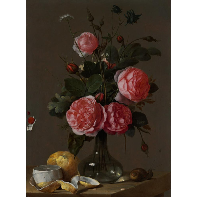 Art floral sur toile tendue, H 24 po x l 17 po