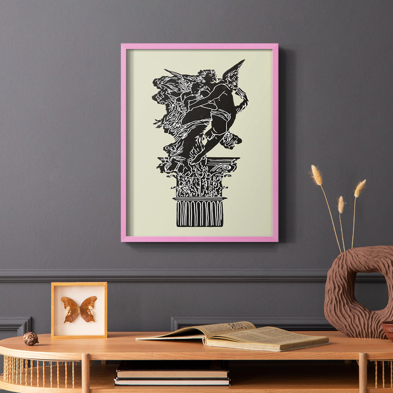 Magic Garden I, reproduction encadrée - bois massif, Rose, H 10 po x l 8 po