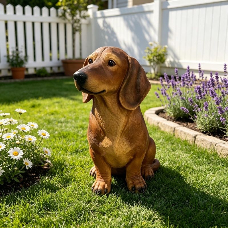 Brown Dachshund Statue