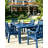 All Weather Rectangular HIPS Patio Dining Set for 6 with Arm Chairs 7 Piece Outdoor Furniture Set with Umbrella Hole Modern Plastic Outdoor Dining Sets-674591243-698425764