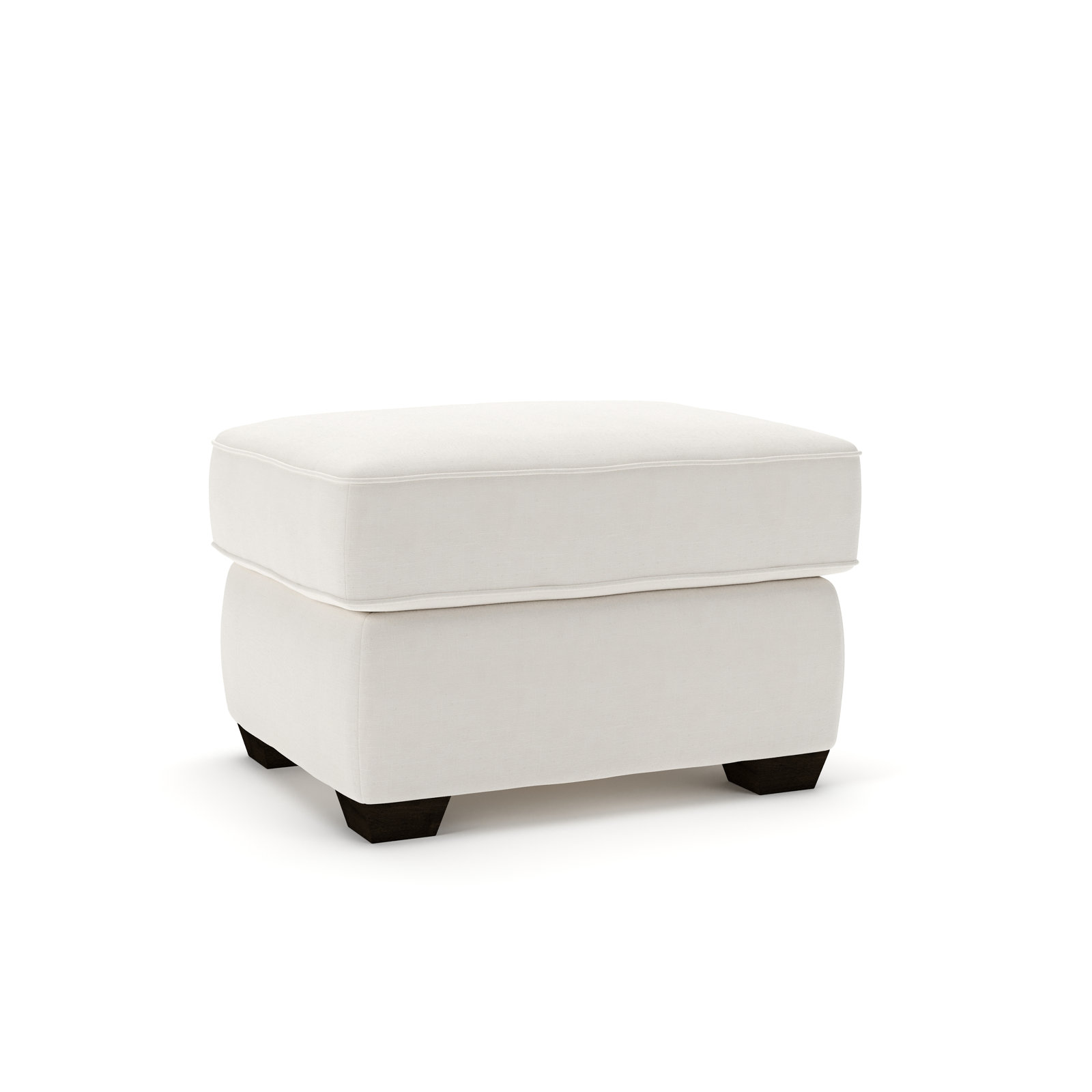 Gemi 29" Ottoman, Lena Off White Performance Linen Blend