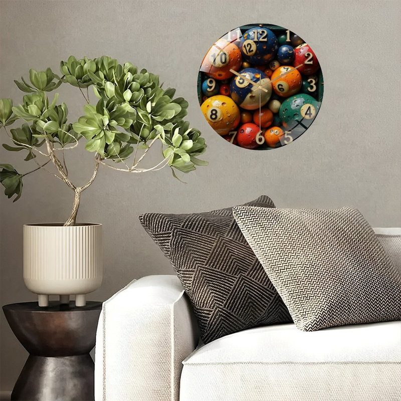 Horloge murale moderne en verre 12 po