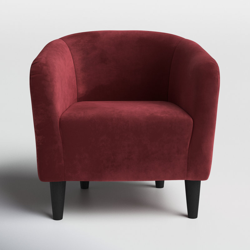 Fauteuil demi-tonneau de 29,50 po de largeur, Microsuède vin Elizabeth