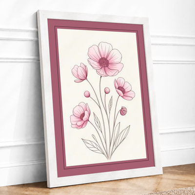 Pink Study Botanical - Framed Print