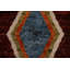 Tapis rouge / orange en laine noué à la main de conception unique 6 pi 3 po x 10 pi 3 po New Age