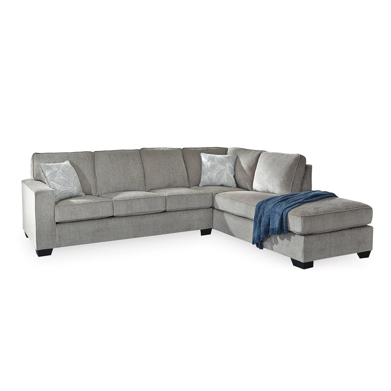 New Britain Upholstered L-Shaped Sectional Right Hand Facing, Light Gray 100% Polyester