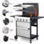 Barbecue d'extérieur au gaz propane 4 49200Btu, ss, grilles de cuisson en émail, table d'appoint pliable, support à panier suspendu 49200Btu,