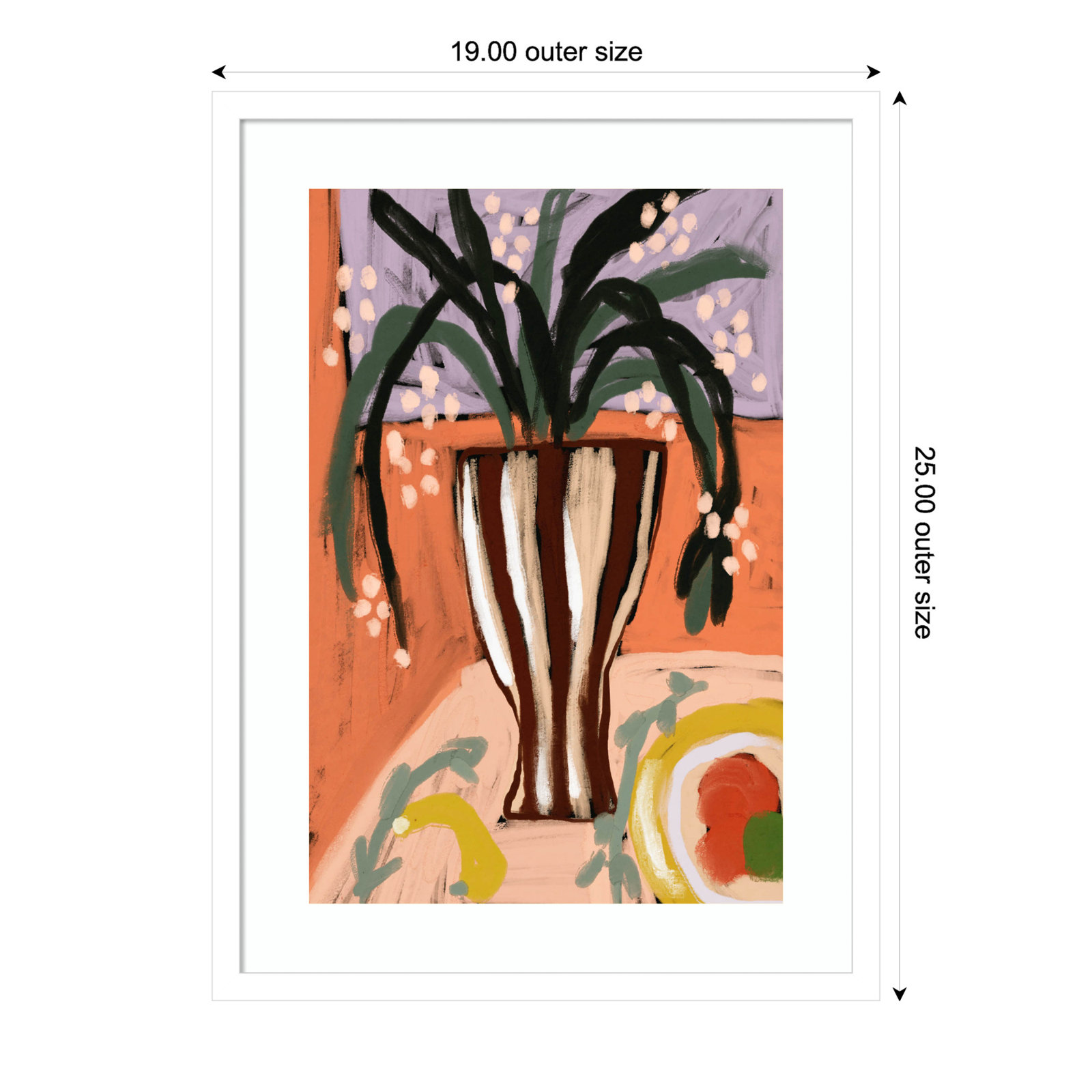 Floral Still Life No. 3 Print, White, 25" H x 19" W