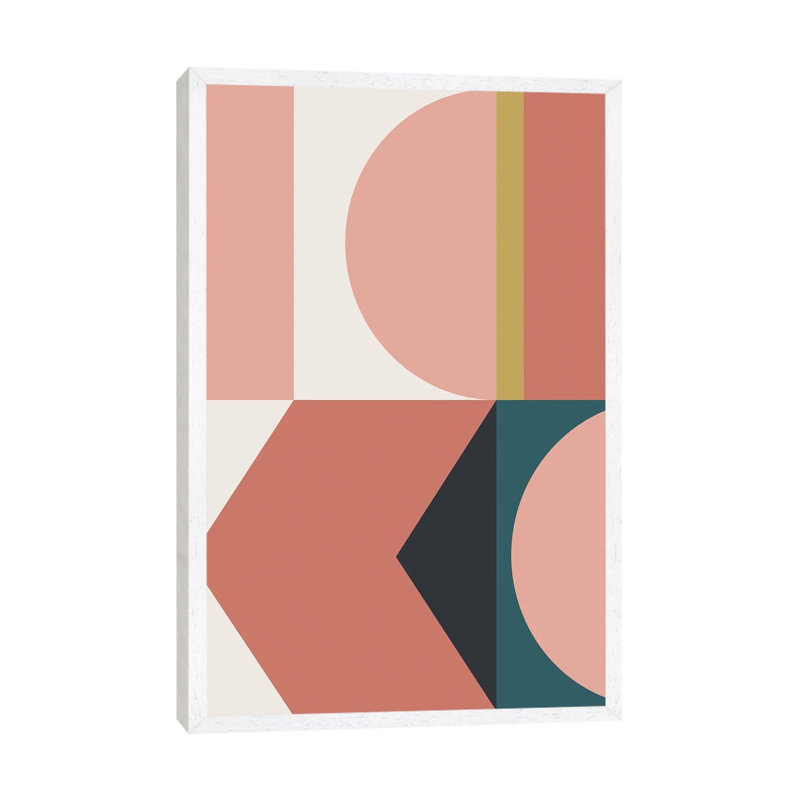 Maximalist Geometric II - Print on Canvas, 66.04 cm H x 45.72 cm W, White Framed