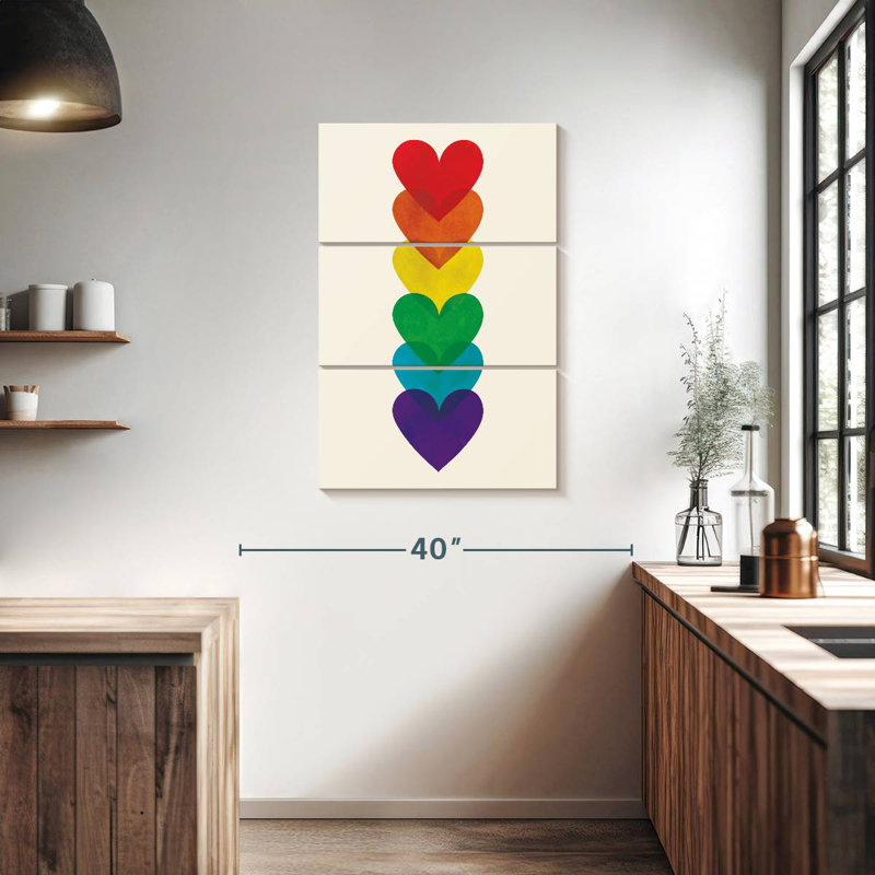 Khareem Rainbow Hearts Stack, 38" H x 24" W