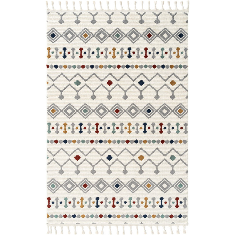 Rask Machine Made Indoor / Outdoor Area Rug, Rectangle 5'3" x 9'10"