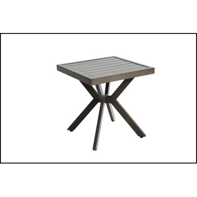 Durable Cast Aluminium Patio Table With Elegant Cross-Weave Design For Outdoor Use And Easy Maintenance