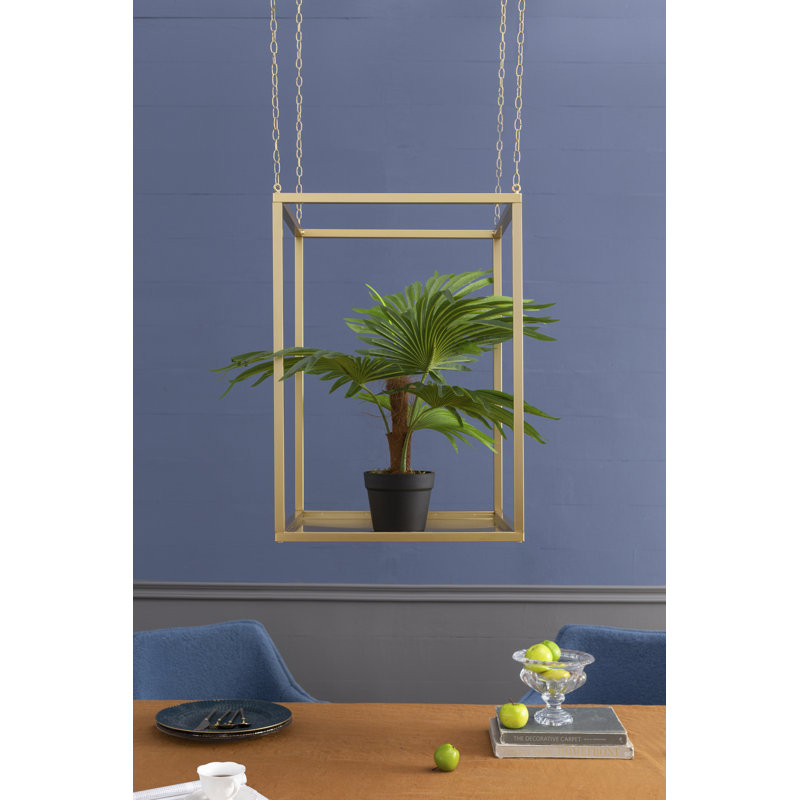 Golden Iron Hanging Stand With Chains, 51.2" H x 19.7" W x 19.7" D