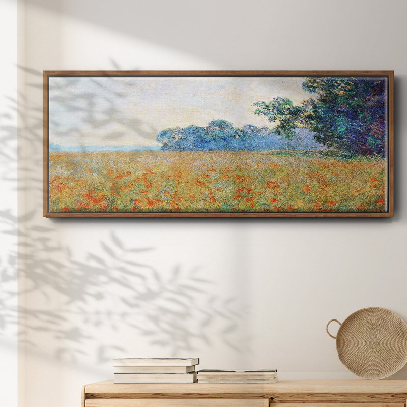 «Oat And Poppy Field», 1890, reproduction d'art sur toile, H 8 po x l 20 po x P 1,5 po, Noyer