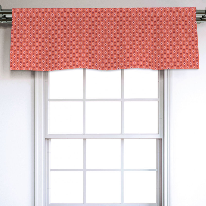 Sateen Geometric Ruffled Window Valance