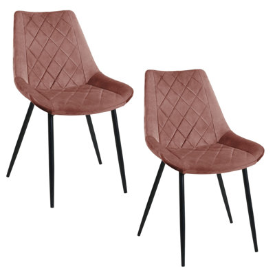 Beallsville 46cm H Tufted Velvet Upholstered Upholstered Back Side Chair in Pink
