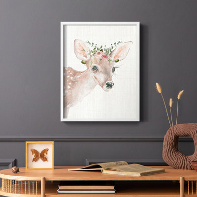 Dressy Fawn Framed Print - Solid Wood