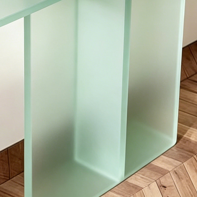 Console en acrylique givré, 31.5" H x 35.43" W x 11.81" D, Green, Green, Green