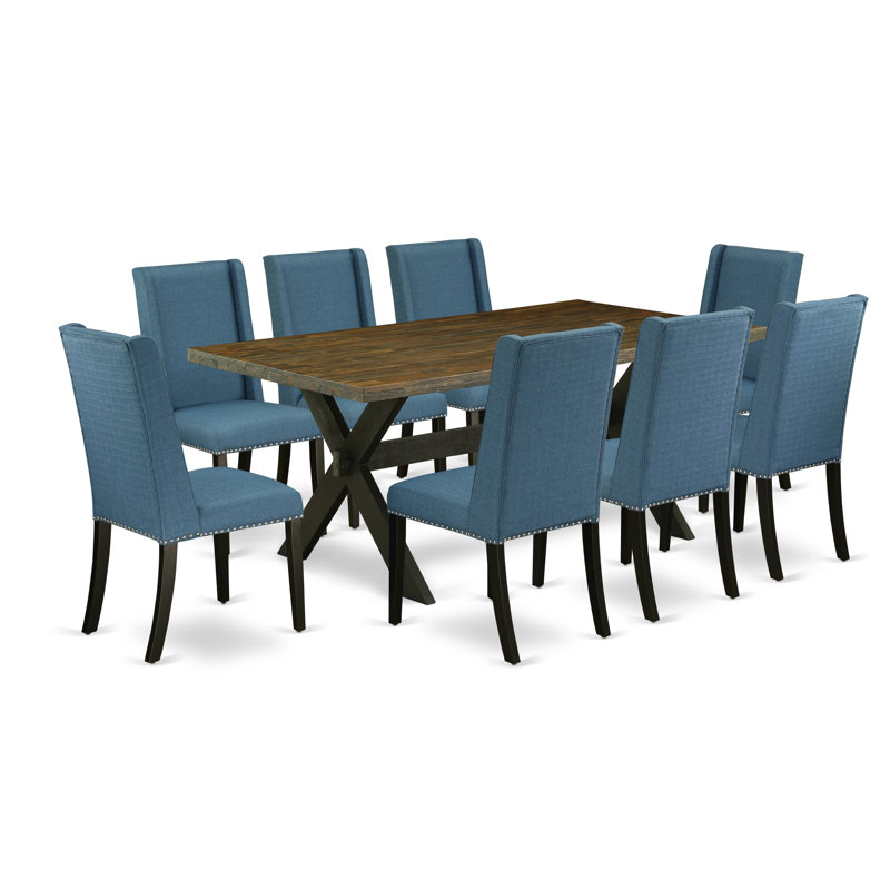 Ensemble de salle à manger en bois d'acacia massif, 9