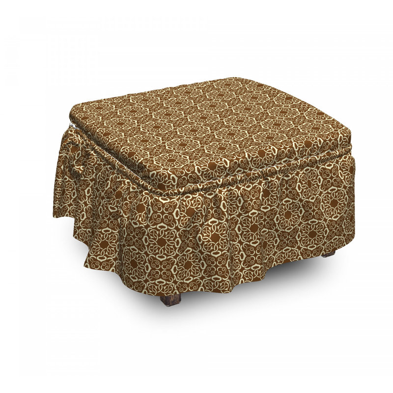 Housse pour repose-pieds curves ornées de tourbillons
