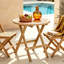 Table d'appoint ronde en teck pour terrasse