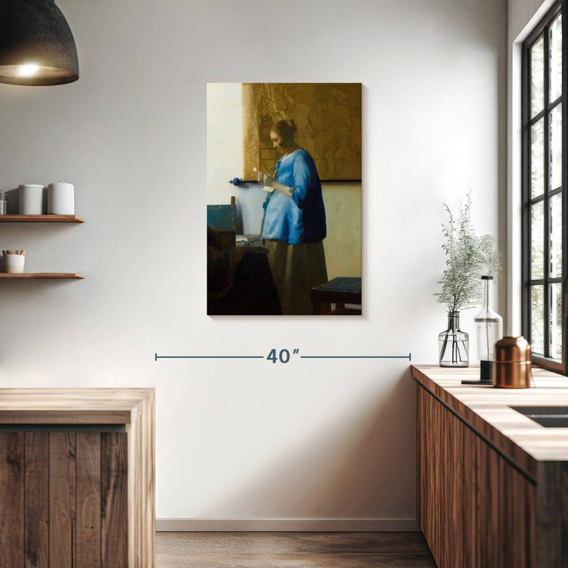 Femme Leisha lisant une lettre, H 36 po x l 24 po