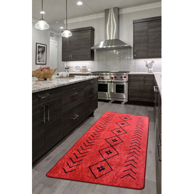 Tapis de couloir durable (3,3 x 9,8 pi), 100% polyester, d'une hauteur de poils de 0,16 po | Antibactérien, antidérapant, dessous lavable à la machine | Parfait pour le vestibule et le décor du salon, doux et facile à entretenir