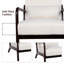 Chaises d'appoint en bois durable, lin de coton beige, style moderne pour la maison