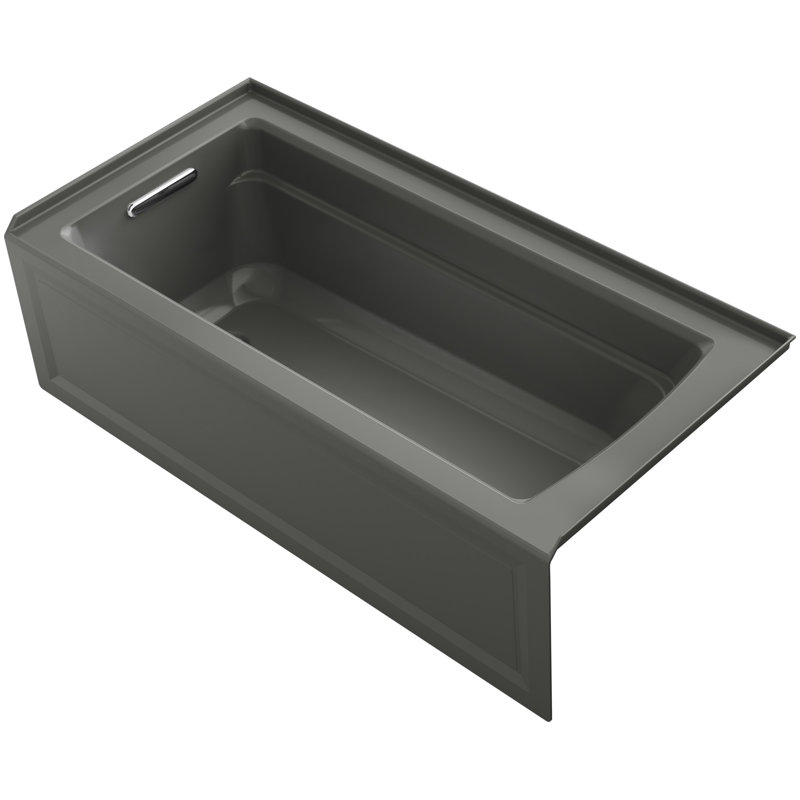 Archer 66" x 32" Acrylic Alcove Soaking with Comfort Depth, Thunder Gray, Left