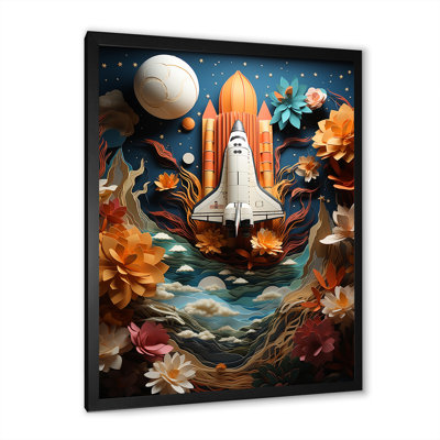 Navette spatiale Belson en orbite autour de la terre II - reproduction sur toile