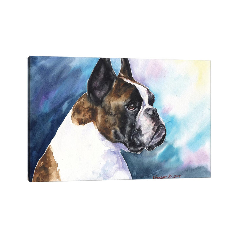 Boxer by George Dyachenko - Wrapped Canvas Painting, 20.32 cm H x 30.48 cm W