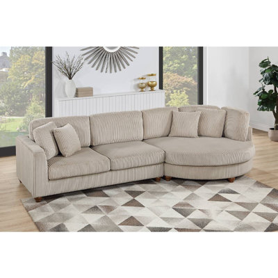 2-Piece Corduroy Sectional Set