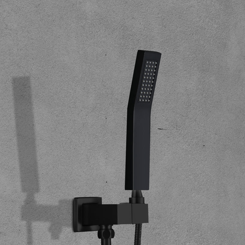 Système de douche mural, Noir mat