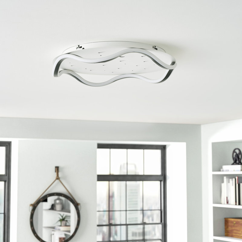 1-Lamp White LED Dimmable Industrial Ceiling Light