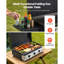 Plaque chauffante au gaz, plaque chauffante à 3 brûleurs, plaque chauffante au propane avec roulettes, couvercle, 3 barbecues d'extérieur à plaque plate de 11 000 BTU pour la friture, le gril, le sauté et le barbecue, l'allumage par impulsion et la conception du plateau amovible