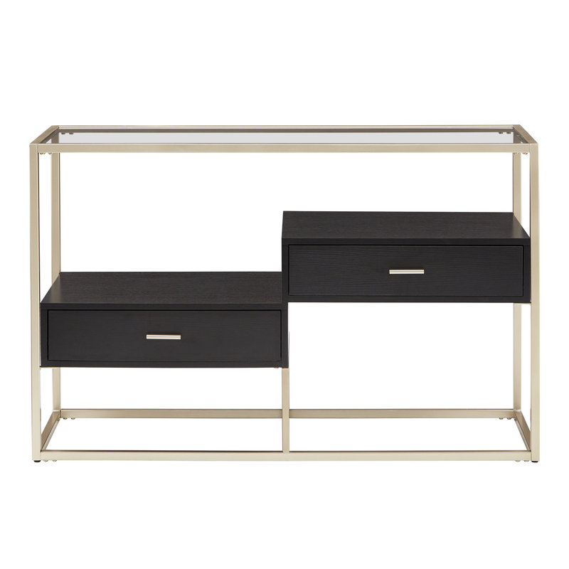 Phelim 45.9'' Glass Top Console Table