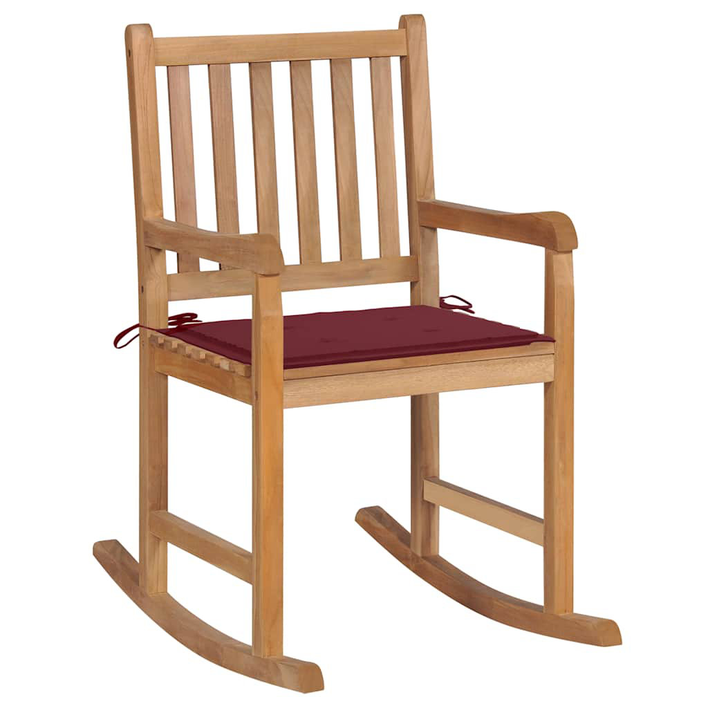 Dovecove Rocking Chair Teak Wood With Cushion Solid Teak Wood Standard ...