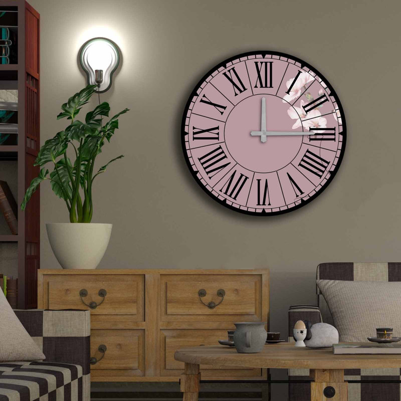 Horloge murale décorative élégante, 19,7 po de diamètre, 100% panneau de fibres à densité moyenne avec une épaisseur de 0,2 po | Nécessite 1 pile AA (non incluse) | Parfait pour la décoration intérieure, l'esthétique moderne et l'élégance intemporelle