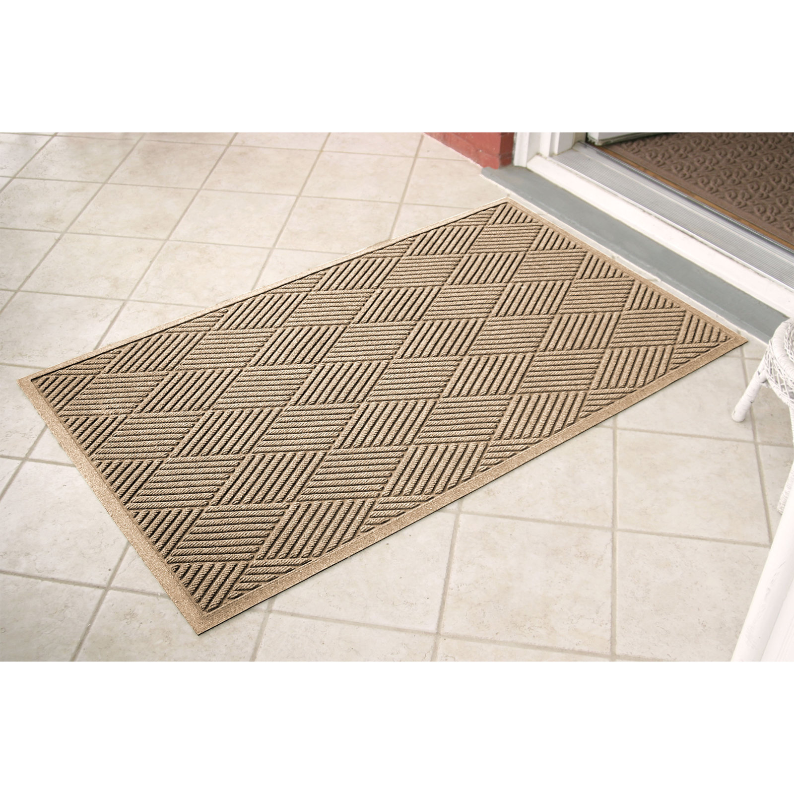 Waterhog Diamonds Indoor Outdoor Doormat, Navy, Rectangle 2'11" x 4'11"