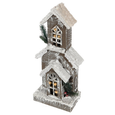 Village de Noël étroit en bois Makela