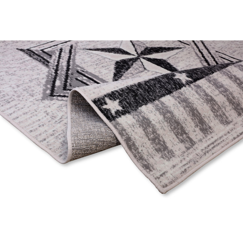 Tapis gris, ivoire et pêche Mcmiller, Rectangle 2 pi x 4 pi