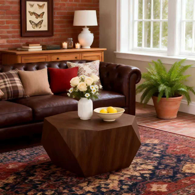 Table basse à tambour en bois