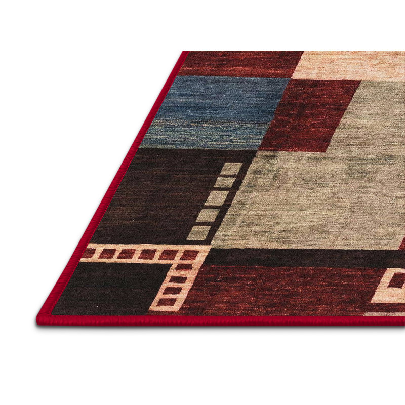 Tapis 100% abstrait 3229 lavable à la machine, Rectangle 8 pi x 12 pi